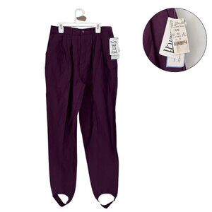 Stretch Vintage Purple Stirrup Pants NWT Size 12 – High Waist 80s Style